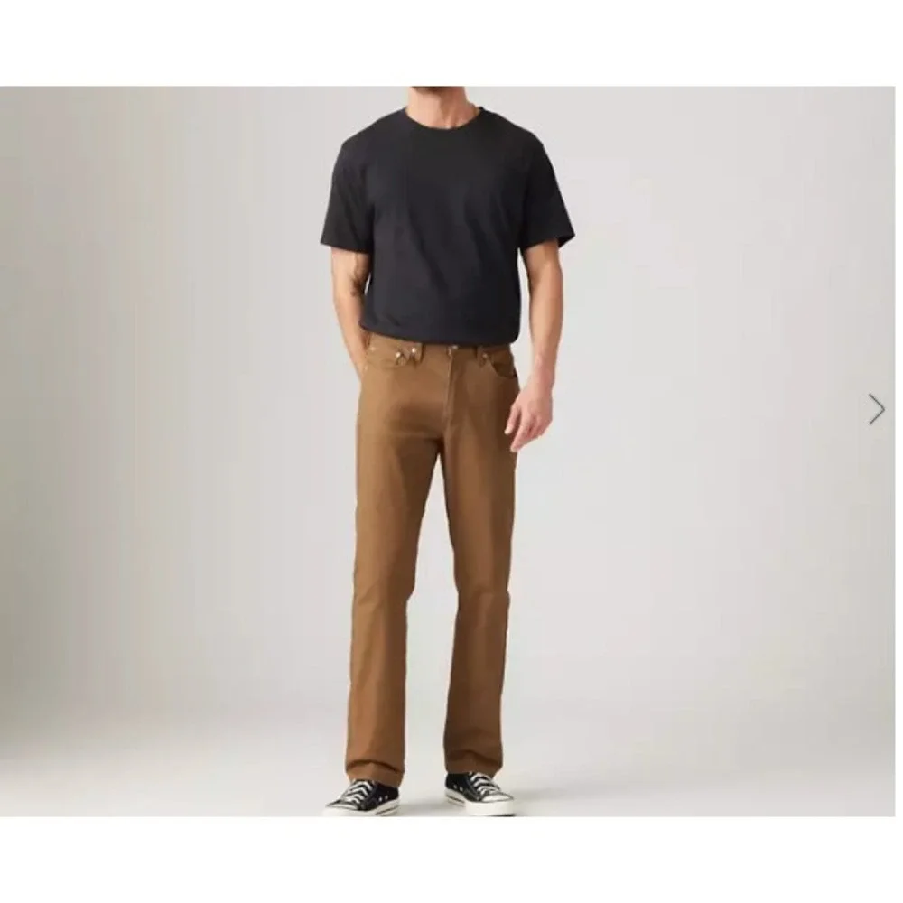 Levi's 514 Jeans Men's 36x32 Straight Mid Rise Premium Soft Twill Brown Khaki